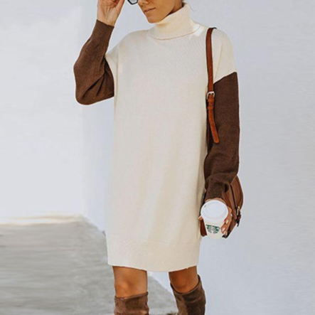 Warm Color Block Mini Dress