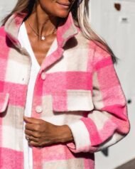 Pink And White Check Outerwear - Image 5