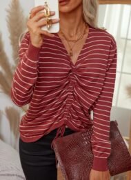 Mood-lifting  Chic Drawcord Design Top - Image 2