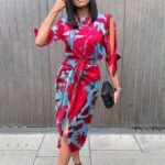 The Cuffs Are Decorated With Bows Midi Dress