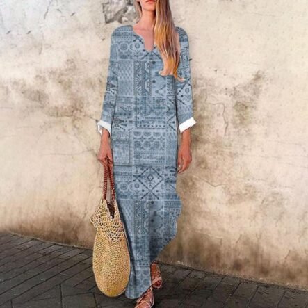 A Pattern In Quiet Colors Maxi Dress