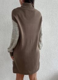 Large Area Symmetrical Color Contrast Mini Dress - Image 2